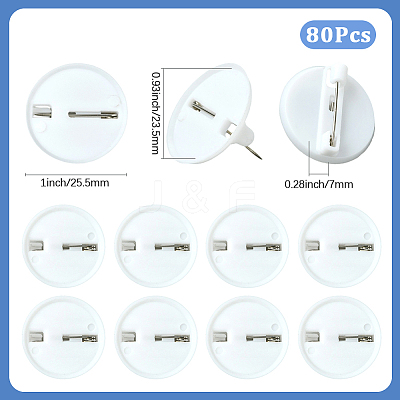 80Pcs Plastic Brooch Base Settings KY-SC0002-39B-1