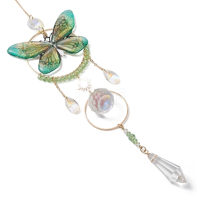 3Pcs 3 Colors Stainless Steel Resin Butterfly Suncatcher HJEW-TA00451-1