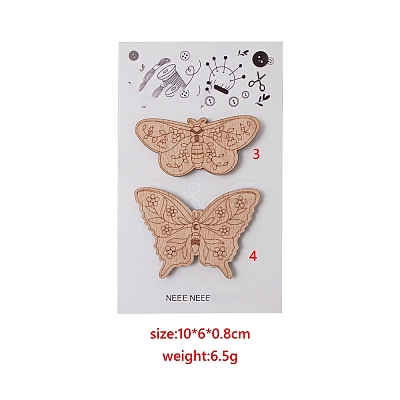 Butterfly Wood Magnetic Needle Pin PW-WG12162-02-1