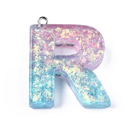 Transparent Epoxy Resin Pendants CRES-S364-002R-1