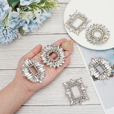 6Pcs 3 Style Alloy Crystal Rhinestone Shoe Decorations FIND-WR0011-30-1
