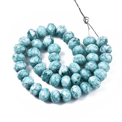 Opaque Baking Paint Glass Beads Strands EGLA-N006-009B-A16-1