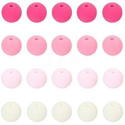 Rubberized Style Imitated Silicone Acrylic Beads MACR-PA0001-06C-01-1