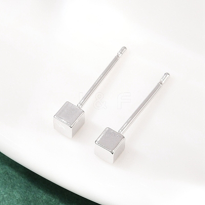 Brass Stud Earrings for Women EJEW-G441-05A-P-1