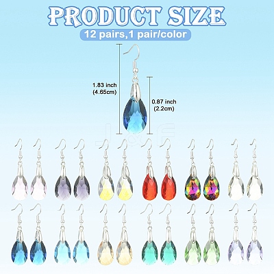 304 Stainless Steel Teardrop Dangle Earrings EJEW-YW00007-1