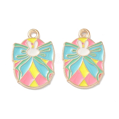 Easter Alloy Enamel Pendants ENAM-I055-01KCG-10-1