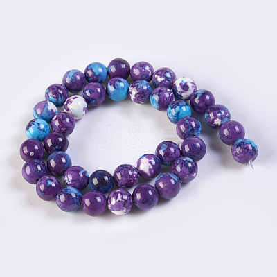 Natural Ocean White Jade/Rain Flower Stone Beads Strands G-K254-A02-1