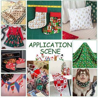 Christmas Theme Cotton Fabrics DIY-WH0622-374A-1