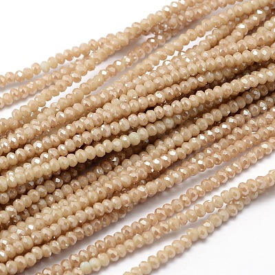 Faceted Rondelle Full Rainbow Plated Electroplate Glass Beads Strands X-EGLA-M004-2mm-A12-1