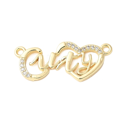Brass Micro Pave Clear Cubic Zirconia Links KK-D357-03H-G-1