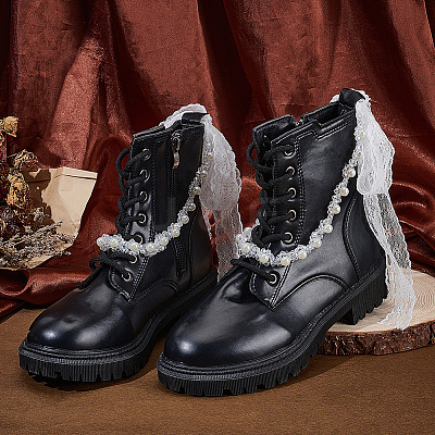 2Pcs Plastic Bead Snow Boot Decoration FIND-GF0009-08B-1