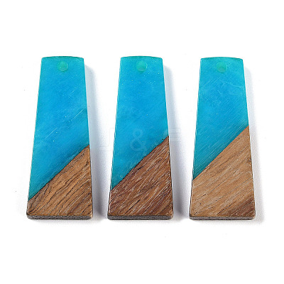 Resin & Wood Pendants WOOD-F015-04G-1