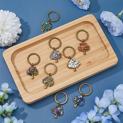 Natural & Synthetic Gemstone Keychain KEYC-FH00014-1