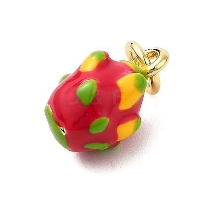 Brass Enamel Charms KK-P303-06F-G-1