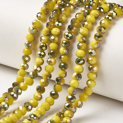 Electroplate Opaque Glass Beads Strands EGLA-A034-P4mm-S07-1