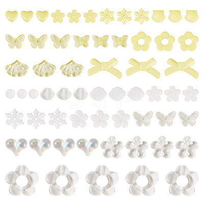 100G Transparent & Opaque Acrylic Beads TACR-TA0001-57F-1