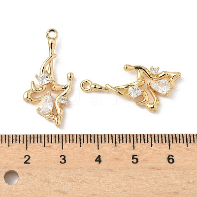 Brass Micro Pave Cubic Zirconia Pendants KK-S531-03G-1