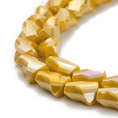 Electroplated Glass Beads Strands GLAA-G092-A-08-1
