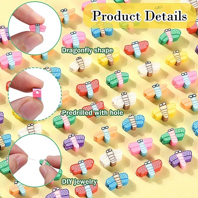 80Pcs 8 Colors Handmade Polymer Clay Beads CLAY-YW0001-98-1