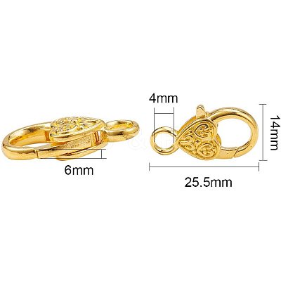 Tibetan Style Heart Lobster Claw Clasps PALLOY-PH0012-58-1