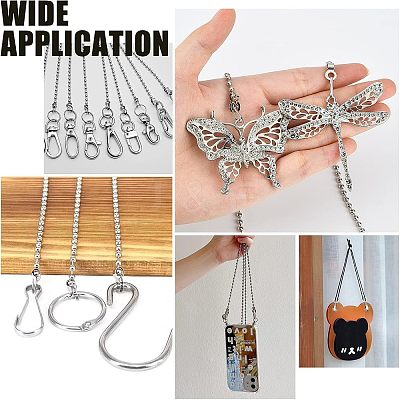 24Pcs 304 Stainless Steel Ball Chain Connectors STAS-NB0001-25-1