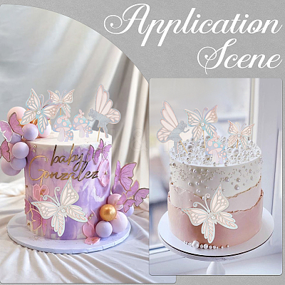 12 Sets 3 Styles Mushroom Fairy Butterfly Cake Topper Sets DIY-SC0024-82-1