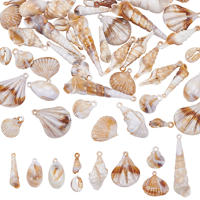 60Pcs 10 Styles Acrylic Pendants OACR-PH0004-44-1