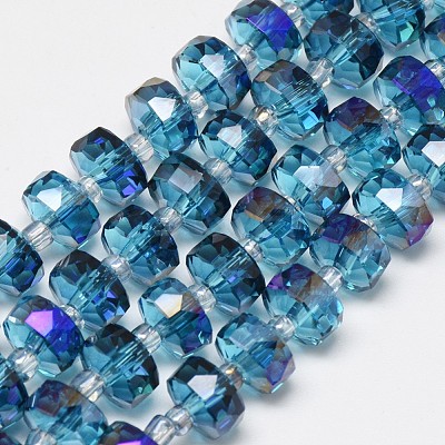 Electroplate Glass Beads Strands EGLA-Q083-10mm-A02-1