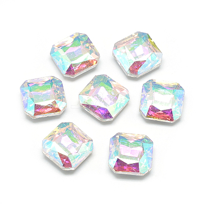 Pointed Back Glass Rhinestone Cabochons RGLA-T033-10x10mm-02-1