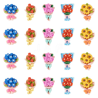 20Pcs Opaque Resin Cabochons CRES-TA0001-85-1