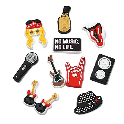 32Pcs 16 Styles Singer Theme PVC Plastic Cabochons FIND-CJ0002-55-1