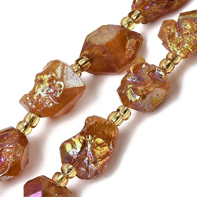 Electroplated Raw Rough Natural Amethyst Beads Strands G-Z131-J02-05-1