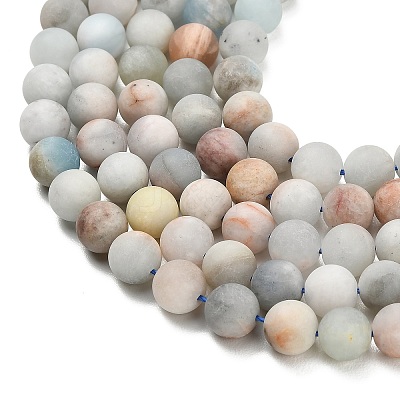 Natural Aquamarine Beads Strands G-P626-10mm-03-1