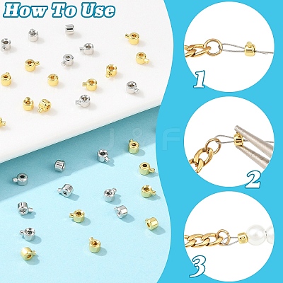 50Pcs Brass Crimp Beads KK-YW0003-69G-1