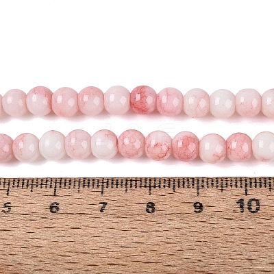 Ombre Effect Opaque Crackle Glass Beads Strands GLAA-Q106-01A-A14-1