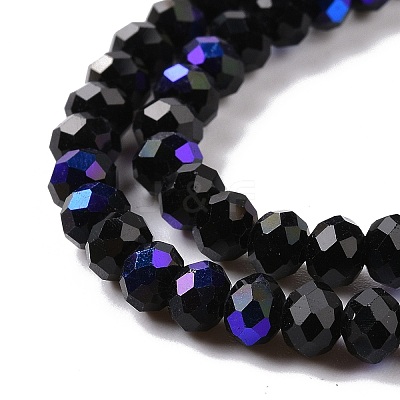 Electroplate Opaque Solid Color Glass Beads Strands X1-EGLA-A034-P8mm-L01-1