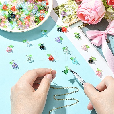 Transparent Acrylic Pendants PALLOY-YW00081-01-1