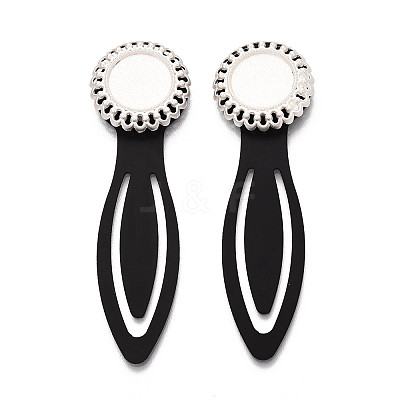 Alloy & Iron Bookmark Cabochon Settings PALLOY-N184-01S-1