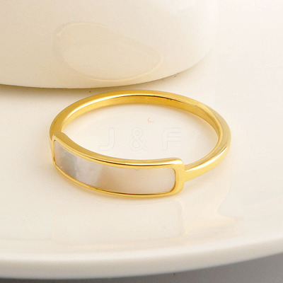 304 Stainless Steel & Shell Finger Rings FS-WG45F01-03-1