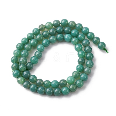 Natural Green Onyx Agate(Dyed & Heated) Beads Strands G-K393-A03-6mm-1