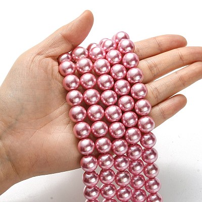 Eco-Friendly Dyed Glass Pearl Round Beads Strands HY-A002-12mm-RB109-1