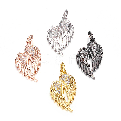 Brass Micro Pave Cubic Zirconia Pendants ZIRC-P060-23-1