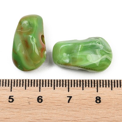 Opaque Acrylic European Beads OACR-G064-10B-1
