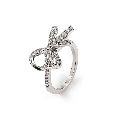 Brass Micro Pave Cubic Zirconia Finger Rings CU-CBA8D1E-02P-1