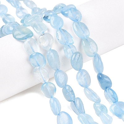 Natural Aquamarine Beads Strands LS-G-R445-8x10-36-1