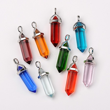 Bullet Glass Pointed Pendants G-F295-02-1
