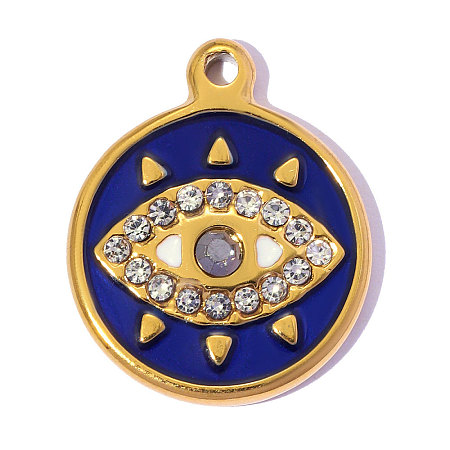 304 Stainless Steel with Enamel Pendants SA-OY002-27G-01-1