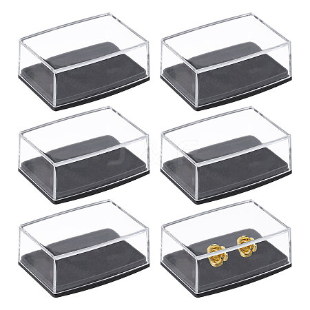Transparent PS Plastic Cufflink Packaging Boxes CON-WH0110-023-1