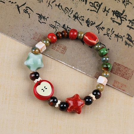 Handmade Porcelain Beaded Stretch Bracelets FS-WG33B94-06-1