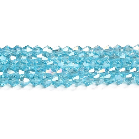 Transparent Electroplate Glass Beads Strands GLAA-F029-4mm-A20-1